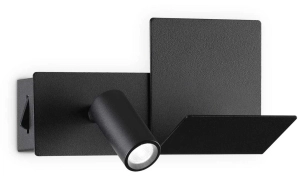 Czarna lampa ścienna kinkiet punktowy okrągły z USB Ideal Lux 291796 Komodo-1 ap LED 4.5W 3000K