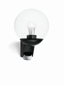 Zewnętrzna lampa ścienna kinkiet na elewację Steinel ST005535 L585S E27 IP44 czujnik ruchu zmierzchu czarna