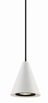 Biała lampa wisząca mały stożek 7,5cm Elkim Lighting 521003202 Bell LED 5W 4000K 38stopni