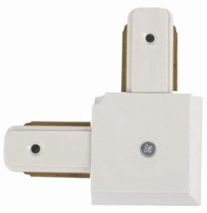 Biały łącznik L do szyn natynkowych 1-fazowych Elkim Lighting 720002