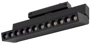 Czarny reflektor diodowy regulowany na szynoprzewód magnetyczny Ultra Thin Nowodvorski 11313 Focus Out LED 12W 3000K CRI90 30stopni 22cm