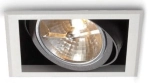 Czarna z białą ramką lampa podtynkowa na regulowaną żarówkę ES111 Elkim Lighting 297501023 Rafi