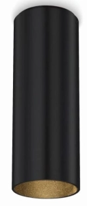 Czarna lampa sufitowa tuba walec Elkim Lighting 301002003 Stala GU10 6cm x 20cm
