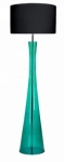 Lampa podłogowa zielona szklana podstawa i czarno złoty abażur 4Concepts L235312308 Siena E27 165cm x 50cm