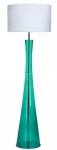 Lampa podłogowa z zieloną szklaną podstawą i białym abażurem 4Concepts L235312301 Siena E27 163cm x 50cm