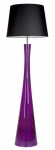 Lampa podłogowa fioletowa szklana podstawa z czarno białym abażurem 4Concepts L235311258 Siena E27 165cm x 50cm