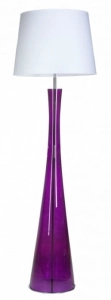 Lampa podłogowa z fioletową szklaną podstawą i białym abażurem 4Concepts L235311259 Siena E27 165cm x 50cm
