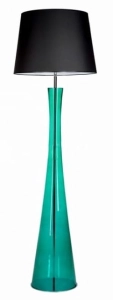 Lampa podłogowa z zieloną szklaną podstawą i czarno białym abażurem 4Concepts L235312258 Siena E27 165cm x 50cm