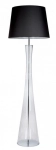 Lampa podłogowa z transparentną szklaną podstawą i czarno białym abażurem 4Concepts L235310258 Siena E27 165cm x 50cm