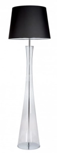 Lampa podłogowa z transparentną szklaną podstawą i czarno białym abażurem 4Concepts L235310258 Siena E27 165cm x 50cm