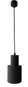 Czarna frezowana lampa wisząca Light Prestige LP-787/1P L BK Tokio E27 12cm x 220cm