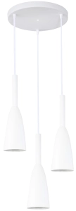 Biała lampa wisząca trzy klosze na okrągłej rozecie 30cm Light Prestige LP-181/3P WH Solin 3xE27 