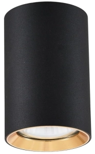 Lampa sufitowa tuba wąska czarno złota Light Prestige LP-232/1D - 90 BK/GD Manacor GU10 9cm