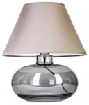 Lampa stołowa dymna szklana podstawa i szaro biały abażur 4Concepts L007252110 Bergen E27 37cm x 30cm