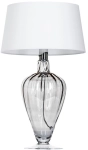 Lampa nocna stołowa szklana dymna podstawa i biały abażur 4Concepts L046311501 Bristol E27 49cm x 30cm