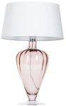Lampa nocna stołowa szklana miedziana podstawa i biały abażur 4Concepts L046411501 Bristol E27 49cm x 30cm