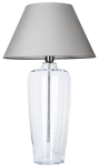 Lampa nocna stołowa szklana podstawa i szaro biały abażur 4Concepts L019031203 Bilbao E27 67cm x 40cm