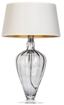 Lampa stołowa nocna dymna szklana podstawa i beżowo złoty abażur 4Concepts L046311503 Bristol E27 49cm x 30cm