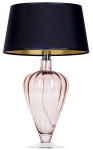 Lampa stołowa z miedzianą szklaną podstawą i czarno-złotym abażurem z materiału 4Concepts L046411514 Bristol E27 30x49cm
