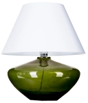 Lampa stołowa z zieloną szklaną podstawą i białym abażurem z materiału 4Concepts L008811215 Madrid Green E27 45x35cm