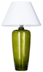 Lampa nocna stołowa zielona szklana podstawa i biały abażur 4Concepts L019811215 Bilbao E27 67cm x 40cm
