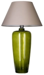 Lampa nocna stołowa zielona szklana podstawa i szaro biały abażur 4Concepts L019811206 Bilbao E27 67cm x 40cm