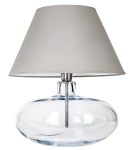 Lampa nocna stołowa szklana podstawa i szaro biały abażur 4Concepts L005031206 Stockholm E27 47cm x 40cm