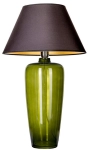 Lampa stołowa z zieloną szklaną podstawą i czarno-złotym abażurem z materiału 4Concepts L019811214 Bilbao Green E27 67x40cm