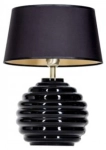 Lampa stołowa nocna czarna szklana podstawa i czarno złoty abażur 4Concepts L216222514 Antibes E27 42cm x 30cm
