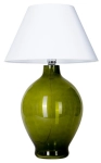 Lampa stołowa zielona szklana podstawa i biały abażur 4Concepts L011011215 Genova E27 60cm x 40cm