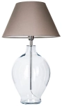Lampa nocna stołowa szklana podstawa i szaro biały abażur 4Concepts L014041206 Capri E27 65cm x 40cm