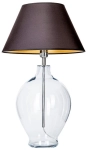 Lampa nocna stołowa z szklaną podstawą i czarno złotym abażurem 4Concepts L014041214 Capri E27 65cm x 40cm
