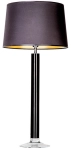 Lampa stołowa z czarną szklaną podstawą i czarno złotym abażurem 4Concepts L207265227 Fjord E27 86cm x 40cm