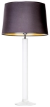 Lampa stołowa z białą szklaną podstawą i czarno złotym abażurem 4Concepts L207164227 Fjord E27 86cm x 40cm