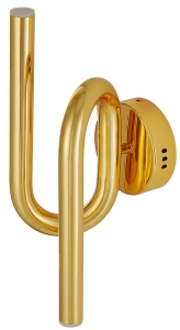Złoty metalowy kinkiet zgięta rurka Step Into Design DB4062 GOLD Myk LED 3W 3000K