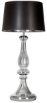 Lampa stołowa transparentna szklana podstawa i czarno srebrny abażur 4Concepts L203361253 Louvre E27 99cm x 45cm