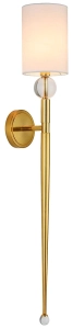 Złoty kinkiet z białym abażurem Step Into Design ST-8436 AGB-CE GOLD Dama E14