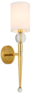 Złoty kinkiet z białym abażurem Step Into Design ST-8421 AGB-CE GOLD Dama E14