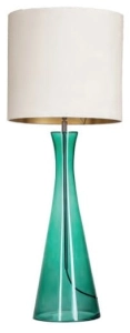 Lampa stołowa zielona szklana podstawa i beżowo złoty abażur 4Concepts L236312404 Chianti E27 100cm x 34cm