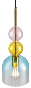 Lampa wisząca z kloszem niebieskim żółtym i różowym Stap Into Design ST-DN345A Pastello E27