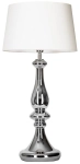 Lampa stołowa srebrna szklana podstawa z białym abażurem 4Concepts L203161230 Louvre E27 99cm x 45cm