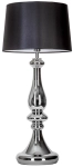 Lampa stołowa srebrna szklana podstawa z czarno białym abażurem 4Concepts L203161229 Louvre E27 99cm x 45cm