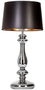 Lampa stołowa srebrna szklana podstawa z czarno miedzianym abażurem 4Concepts L204161250 Versailles E27 79cm x 40cm