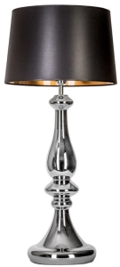 Lampa stołowa srebrna szklana podstawa i czarno miedziany abażur 4Concepts L203161255 Louvre E27 99cm x 45cm