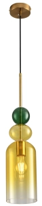 Lampa wisząca z kloszem żółtym i zielonym Stap Into Design ST-DN399A Pastello E27