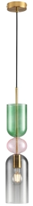 Lampa wisząca z kloszem dymnym różowym i zielonym Stap Into Design ST-DN399B Pastello E27