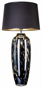Lampa stołowa ręcznie malowana podstawa z czarno złotym abażurem 4Concepts L209062240 Cannes E27 87cm x 45m