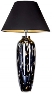 Lampa stołowa malowana czarna podstawa w centki i czarno złoty abażur 4Concepts L208062325 Monaco E27 103cm x 55cm