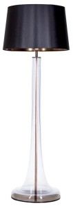 Lampa szklana podstawa podłogowa z miedzią i czarno miedziany abażur 4Concepts L213018256 Zurich E27 165cm x 50cm
