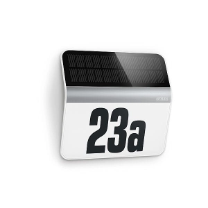 Lampa Solarna Z Numerem Na Dom Steinel ST007140 LED 4000K IP44 22cm x 24cm naklejki w zestawie Stal Szlachetna